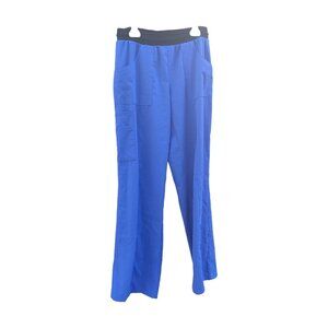 Medline Ave Stretchy Black Waistband Royal Blue Cargo Scrub Pants Size Small
